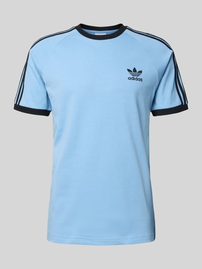 adidas Originals T-shirt met labelstitching Rookblauw - 2