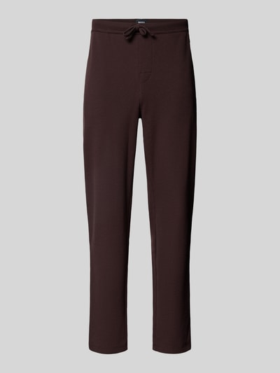 BOSS Regular Fit Sweathose aus Baumwoll-Mix Dunkelbraun 1