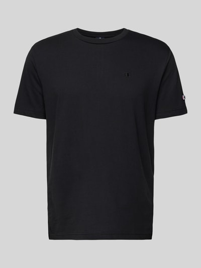 CHAMPION T-Shirt mit Logo-Stitching Black 2