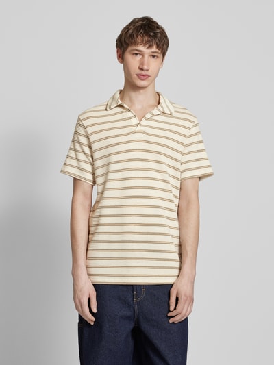 Only & Sons Regular fit poloshirt met structuurmotief, model 'IAN' Beige - 4