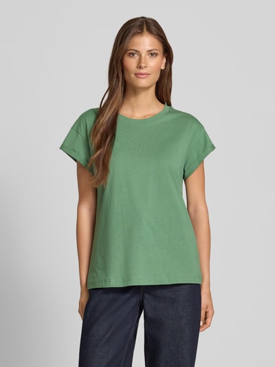 Jake*s Casual T-shirt z prążkowanym okrągłym dekoltem Zielony 4