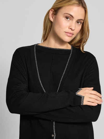 Liu Jo White kardigan o kroju relaxed fit z mieszanki wiskozy model 'Aperta' Czarny 3