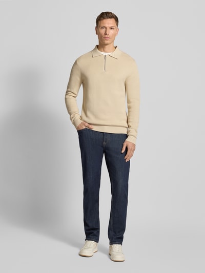 SELECTED HOMME Regular fit gebreide pullover van biologisch katoen, model 'DANE' Offwhite - 1