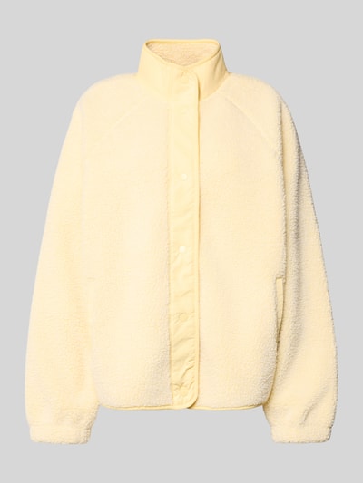 Jake*s Casual Fleecejacke mit Stehkragen und Eingrifftaschen Hellgelb 2
