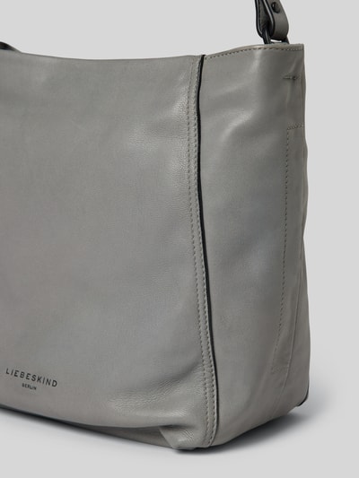 LIEBESKIND BERLIN Handtas van leer met labeldetail, model 'CHUDY' Antraciet - 3