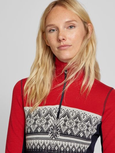 Dale of Norway Gebreide pullover met binnenstebuitennaden, model 'MORITZ' Rood - 3