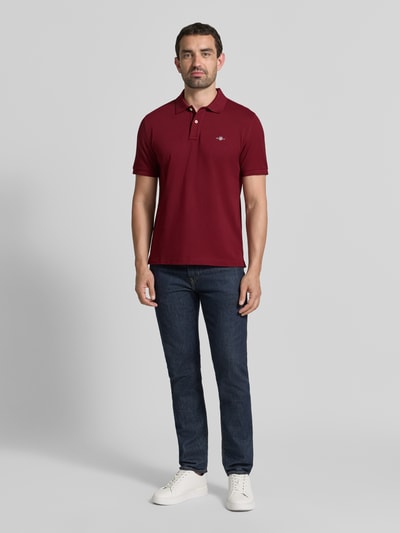 GANT regular fit poloshirt van puur katoen Bordeaux - 1
