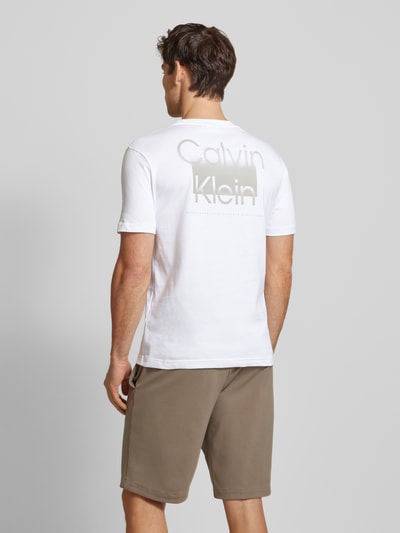 CK Calvin Klein T-Shirt mit Label-Print Modell 'ENLARGED' Weiss 5