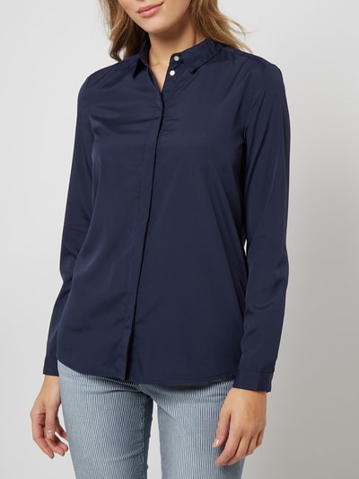 Montego Blouse met blinde knoopsluiting  Marineblauw - 4