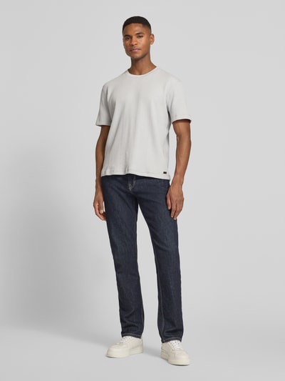 BOSS Regular Fit T-Shirt mit mit Waffelstruktur Modell 'STRUCTURE' Hellgrau 1