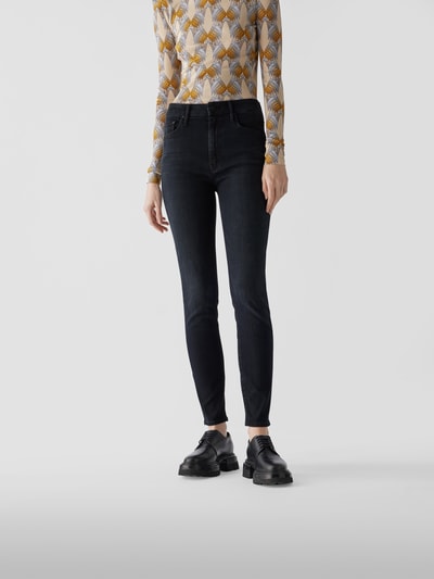 Mother High Waist Jeans im Slim Fit Schwarz 4