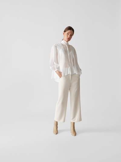 Forte Forte Bluse mit Ballonärmeln Weiß 1