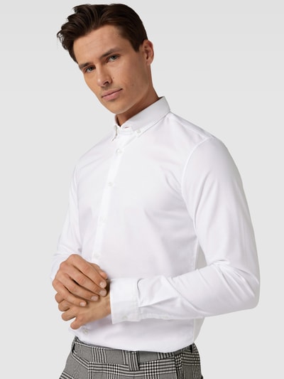 CK Calvin Klein Business-Hemd mit Button-Down-Kragen Modell 'OXFORD' Weiss 3