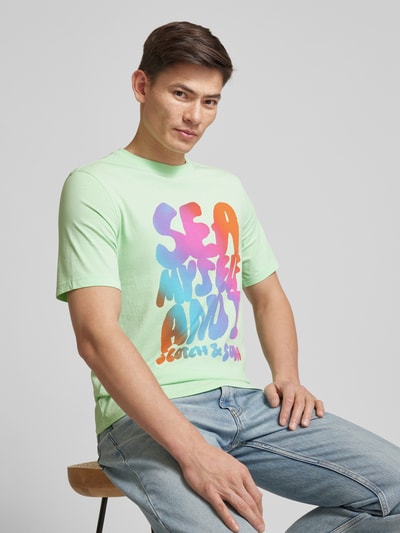 Scotch & Soda T-shirt met labelprint Lichtgroen - 3