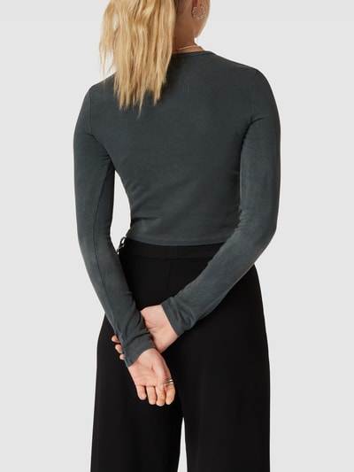 REVIEW Crop Top mit geripptem Rundhalsausschnitt Anthrazit 5