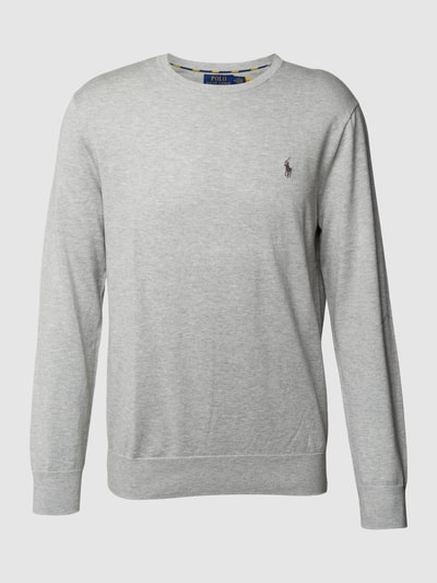 Polo Ralph Lauren Pullover mit Logo-Stitching Hellgrau Melange 1