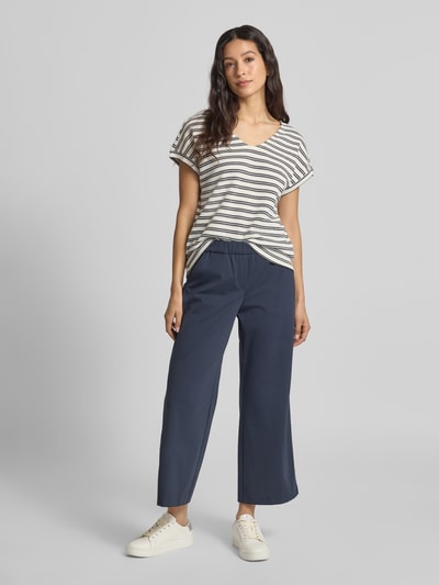 Tom Tailor T-shirt o kroju oversized z dzianiny z mieszanki bawełny Granatowy 1