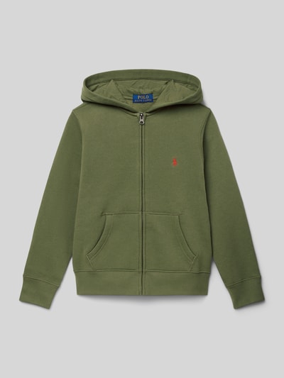 Polo Ralph Lauren Teens Regular Fit Sweatjacke mit Logo-Stitching Modell 'Tops' Hellgruen 1