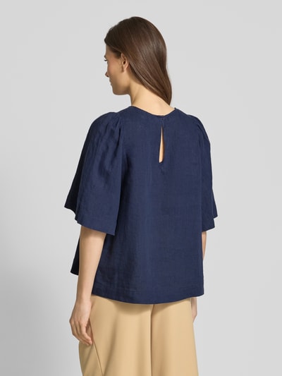 Seidensticker Regular Fit Leinenblusenshirt mit 1/2-Arm Marine 5