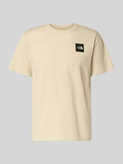 Productfoto, T-shirt uit katoenmix Model 'EVOLUTION' van The North Face in beige met labelprint, regular fit, ronde hals, ruglengte maat M 69 cm