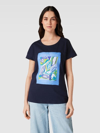 Christian Berg Woman T-shirt met motiefprint Donkerblauw - 4