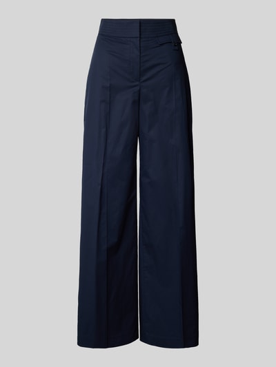 BOSS Wide leg stoffen broek met persplooien, model 'Tiana' Marineblauw - 1