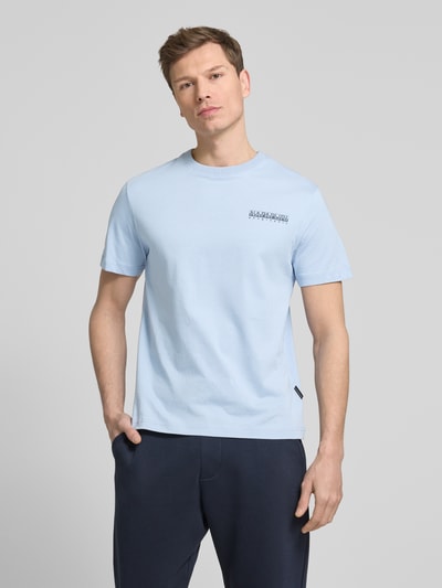 Napapijri T-Shirt mit Label-Print Modell 'SOVANA' Hellblau 4