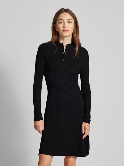 Only Gebreide jurk met turtleneck, model 'DEE HAZEL' Zwart - 4