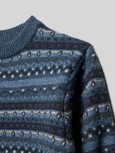 Mayoral Sweter z dzianiny z prążkowanymi wykończeniami Niebieski 2