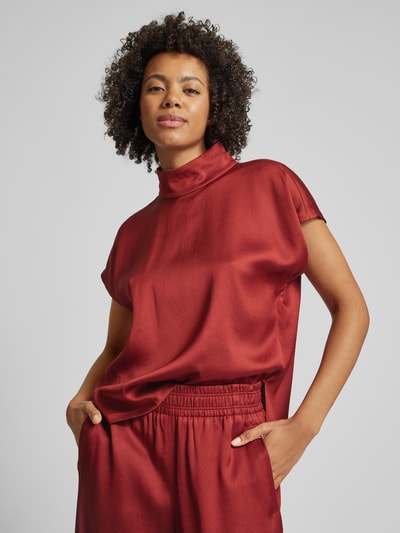 Drykorn Regular fit blouse met opstaande kraag, model 'ALARIA' Roestrood - 3