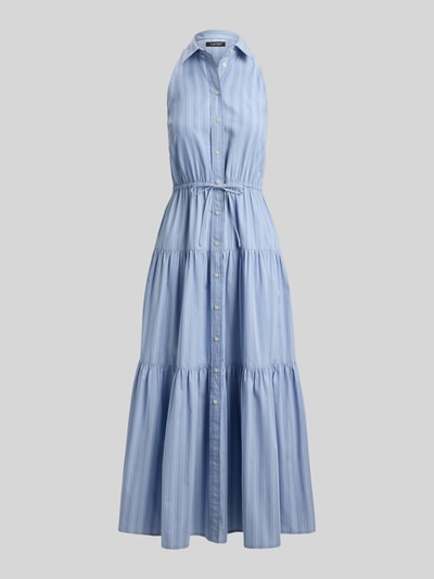 Lauren Ralph Lauren Tailliertes Freizeitkleid aus reiner Baumwolle Hellblau Melange 2