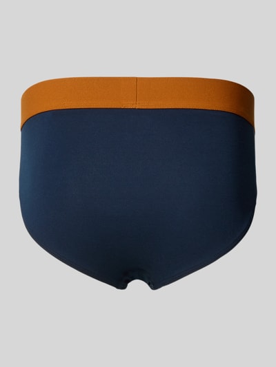 Schiesser Slip met elastische band met logo in een set van 3 stuks Marineblauw - 3