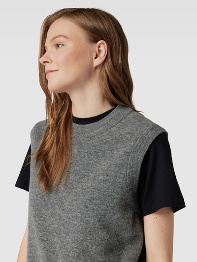 Marc O'Polo DENIM Stricktop aus Schurwoll-Mix mit Stretch-Anteil Dunkelgrau 3