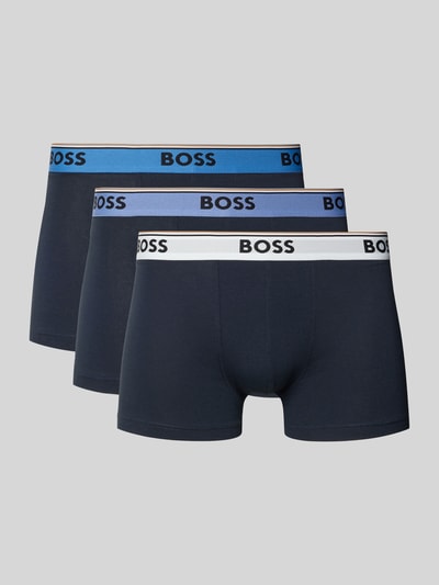 Produktfoto, Trunks aus Baumwoll-Mix im 3er-Pack von BOSS, gładkie kolory, regular fit, elastyczny labelowy pas, bawełniany materiał