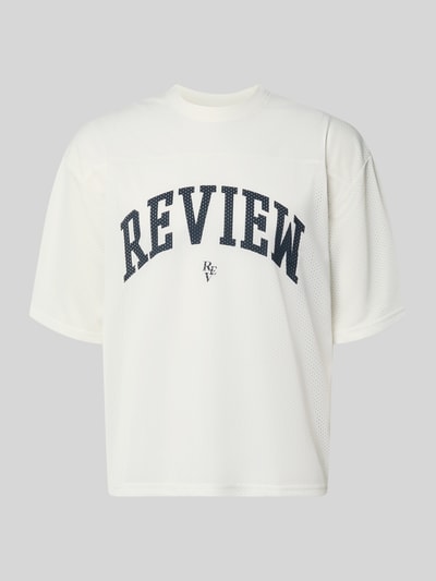 REVIEW T-Shirt aus Mesh mit Logo-Print Offwhite 2
