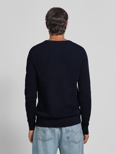 Tommy Hilfiger Regular fit gebreide pullover van zuiver katoen Marineblauw - 5