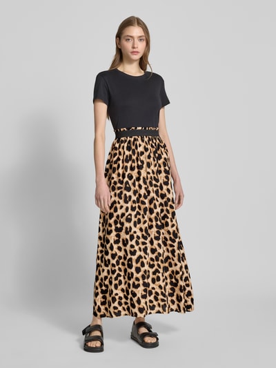 Only Ausgestellter Maxi-Rock aus reiner Viskose Modell 'VENEDIG' Beige 1