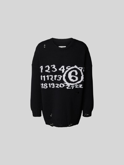 MM6 Maison Margiela Oversized Pullover mit Motiv-Print Black 2