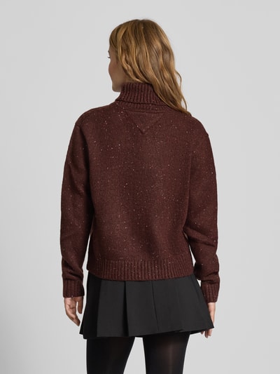 Tommy Jeans Regular Fit Rollkragenpullover mit Wollanteil Modell 'NEP' Schoko 5