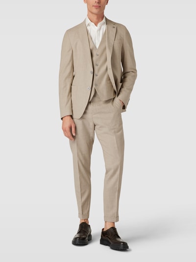Strellson Stoffen broek met persplooien, model 'Luc' Beige - 1