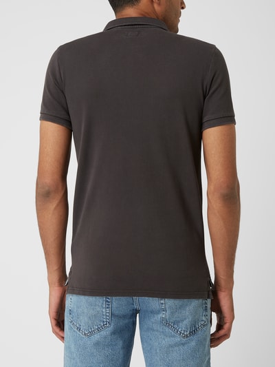 Superdry Katoenen poloshirt  Antraciet gemêleerd - 5