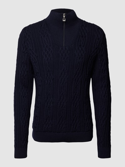 Dale of Norway Gebreide pullover met kabelpatroon, model 'HOVEN' Marineblauw - 2