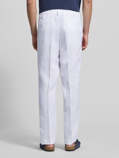 Jake*s Studio Men Straight Fit Leinenhose mit Bügelfalten Weiss 5