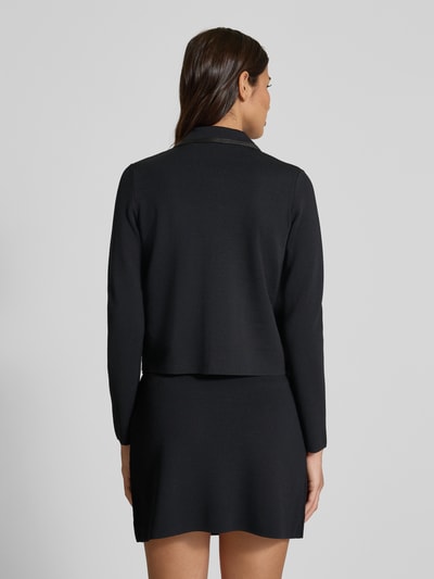 Liu Jo White Gebreid jack met platte kraag. Zwart - 5