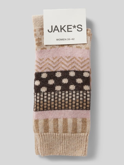 Jake*s Casual Socken mit Teilungsnähten Ecru 3