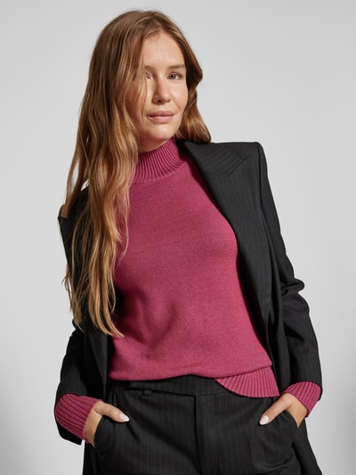 Christian Berg Woman Gebreide pullover met ribboorden, model 'Aliv' Fuchsia gemêleerd - 3