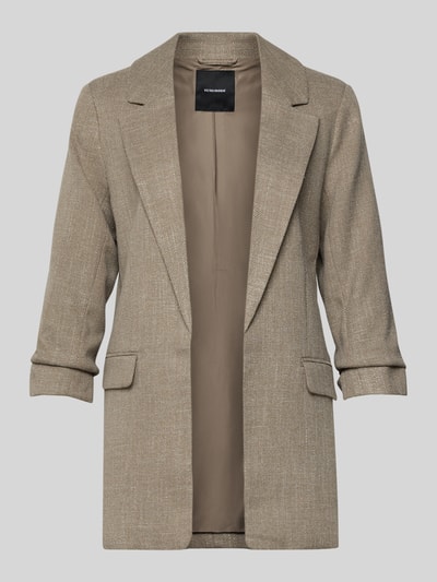 VERO MODA Slim Fit Longblazer mit Viskose-Anteil Modell 'FRIDA' Sand Melange 2