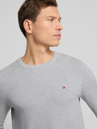 Tommy Hilfiger Regular fit gebreide pullover van zuiver katoen Lichtgrijs - 3