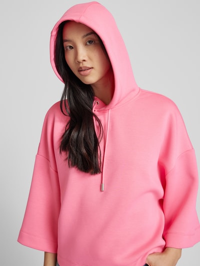 comma Casual Identity Hoodie in unifarbenem Design Pink 3