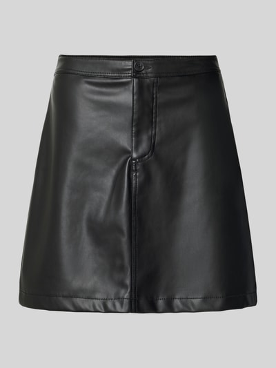 Tom Tailor Denim Licht uitlopende rok in leerlook met knoopsluiting Zwart - 2